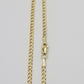 10k Yellow Gold Cuban Link 2mm Chain Diamond Cut Necklace Men Women Real