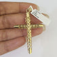 10K Gold Franco Chain Jesus Cross Charm Pendant 20-26 inches 2.5mm REAL Yellow