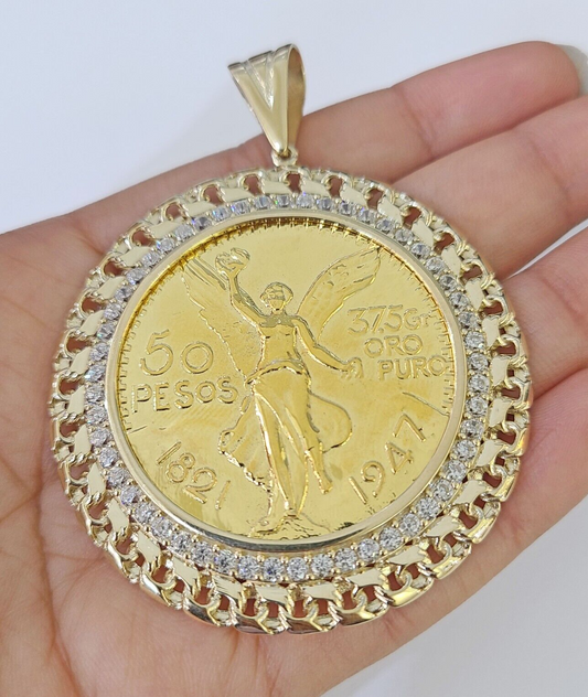 10k Centenario Coin Charm Yellow Gold 50 Pesos 1947 Mexico/Mexican Coin