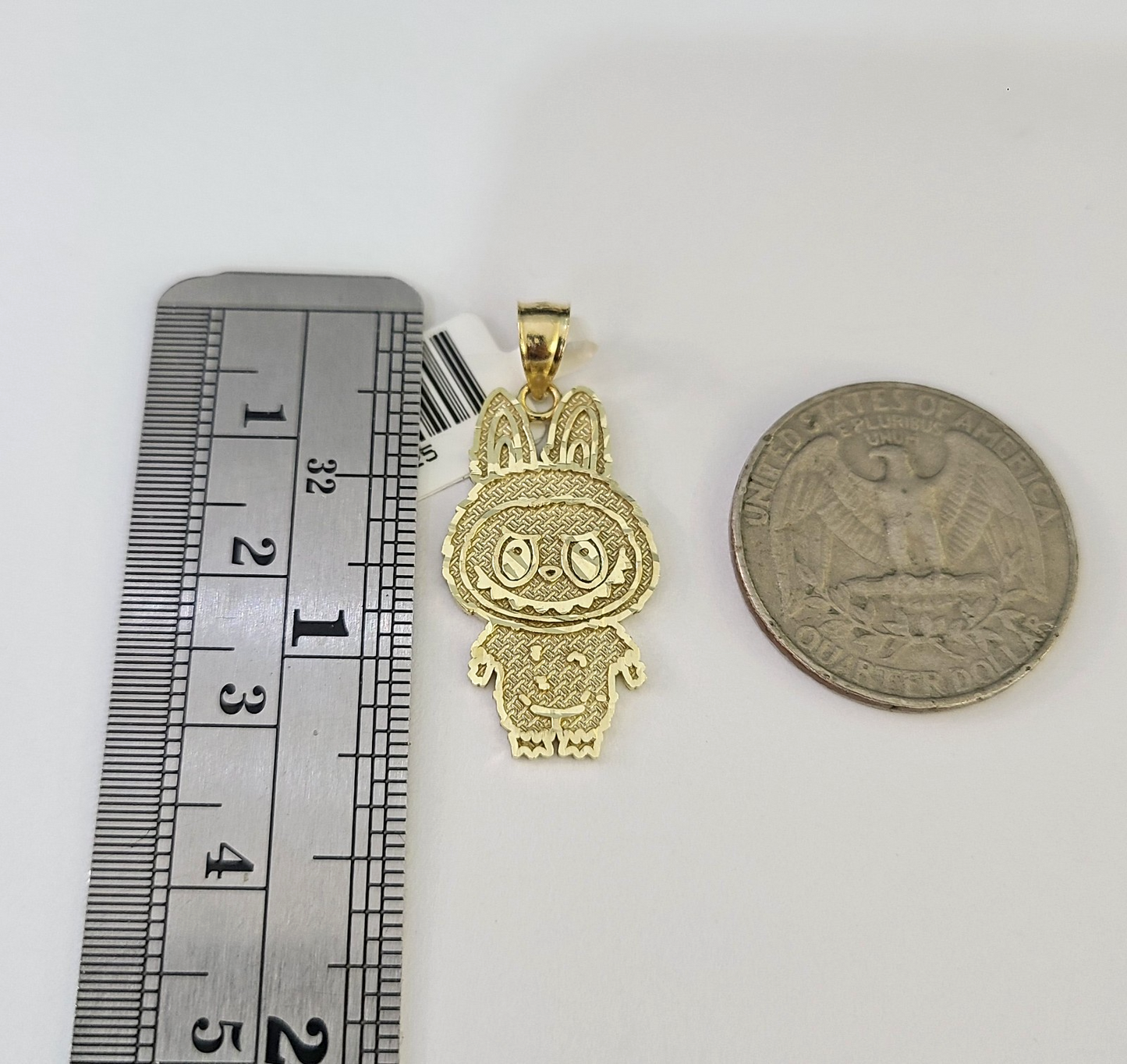 10k Cartoon Monster Charm Pendant Men Women 10kt Real Yellow Gold