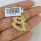 10k Yellow Gold Diamond B Charm Pendant Initial Alphabet Letter Real Genuine