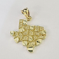 10k Texas Map Charm Nugget Pendant Yellow Gold Real Gold State Map 1"