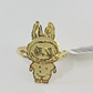 10k Cartoon Monster Ring Yellow Gold Men Women Real Genuine