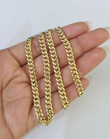 10k Miami Cuban Link Chain Yellow Gold 5mm Necklace 18-28 Inches Real