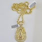 10k Solid Rope Chain Pharaoh Charm Set 4mm 18"-28" Necklace Yellow Gold Pendant