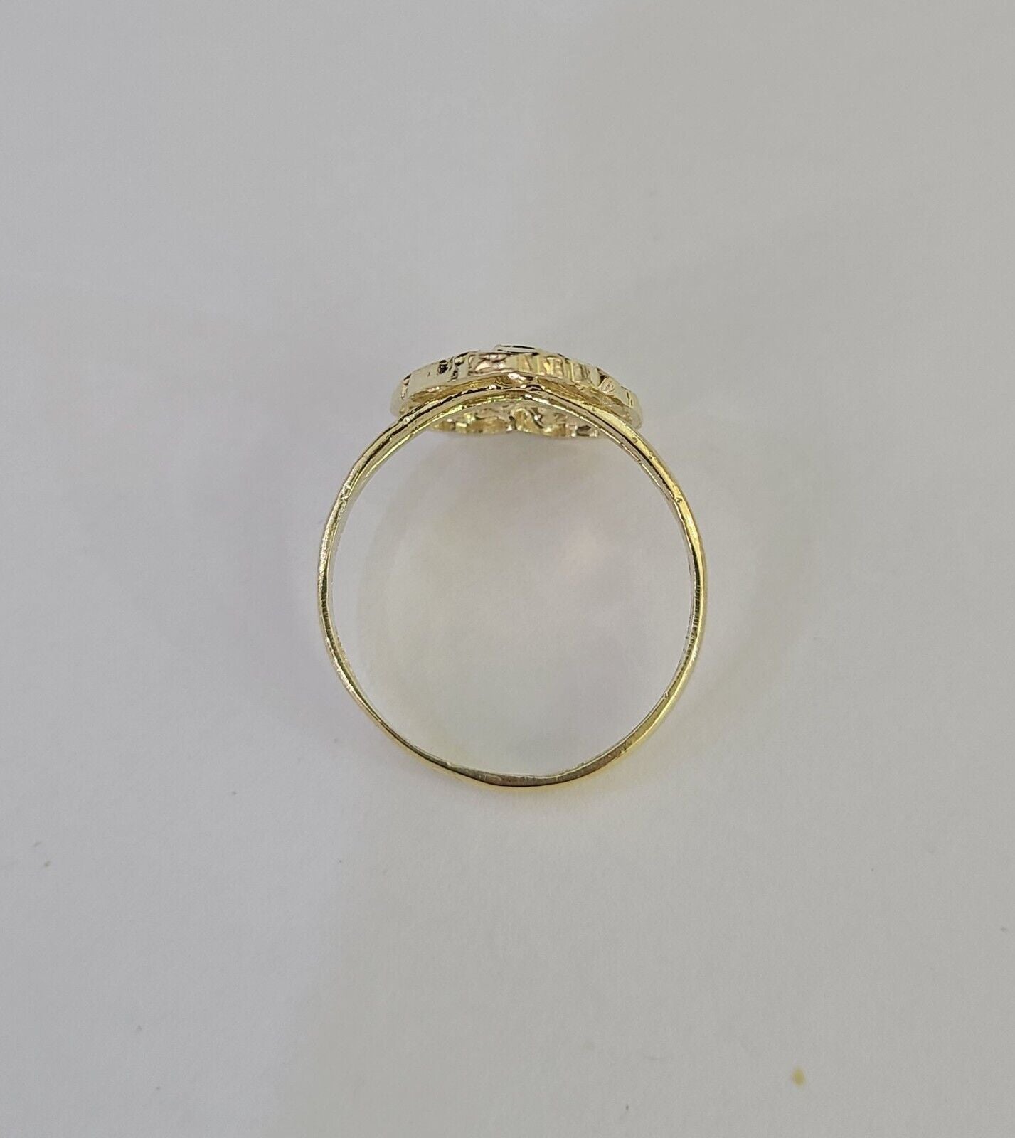 Real 10k Nugget Heart Ring Band Wedding Engagement Women Yellow Gold