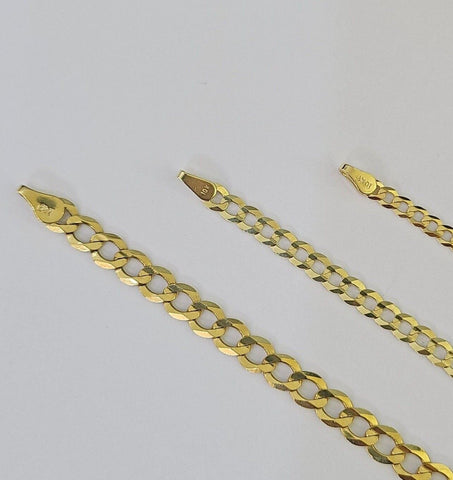 10k Gold Cuban Curb Necklace Chain 3mm 4mm 5mm 18-28 Inches 10kt Yellow Real