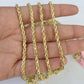 14k Real Rope Chain Necklace 3mm 18"-26" Inch Yellow Gold Men Women Genuine