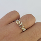 Real 10k Yellow Gold Hearts Ring Wedding Engagement Casual 10Kt Genuine