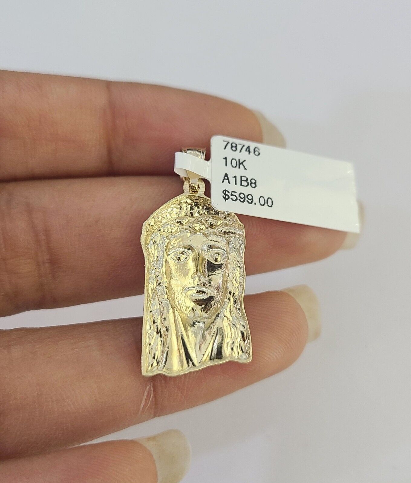 10K Gold Miami Cuban Chain Jesus Head Charm 18"-30" 3mm REAL Pendant