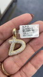 10k Miami Cuban Chain D Diamond Charm Set 4mm 18-26"Yellow Gold Necklace Pendant