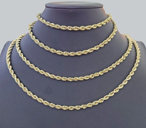 10k Yellow Gold Rope Chain 6mm 18"-26" Inch Real Gold 10kt All Sizes