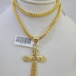 10K Gold Franco Chain Cross Charm Length 18-26 inches 3mm REAL Yellow