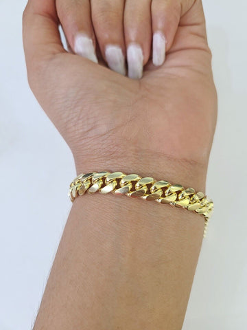 Real 14k Miami Cuban link Bracelet Yellow Gold 8mm 7.5" 8" 8.5" 9" Inch Solid