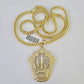 10K Franco Chain Crown Pendant Charm Necklace 20"-28" 4mm Gold SET Yellow