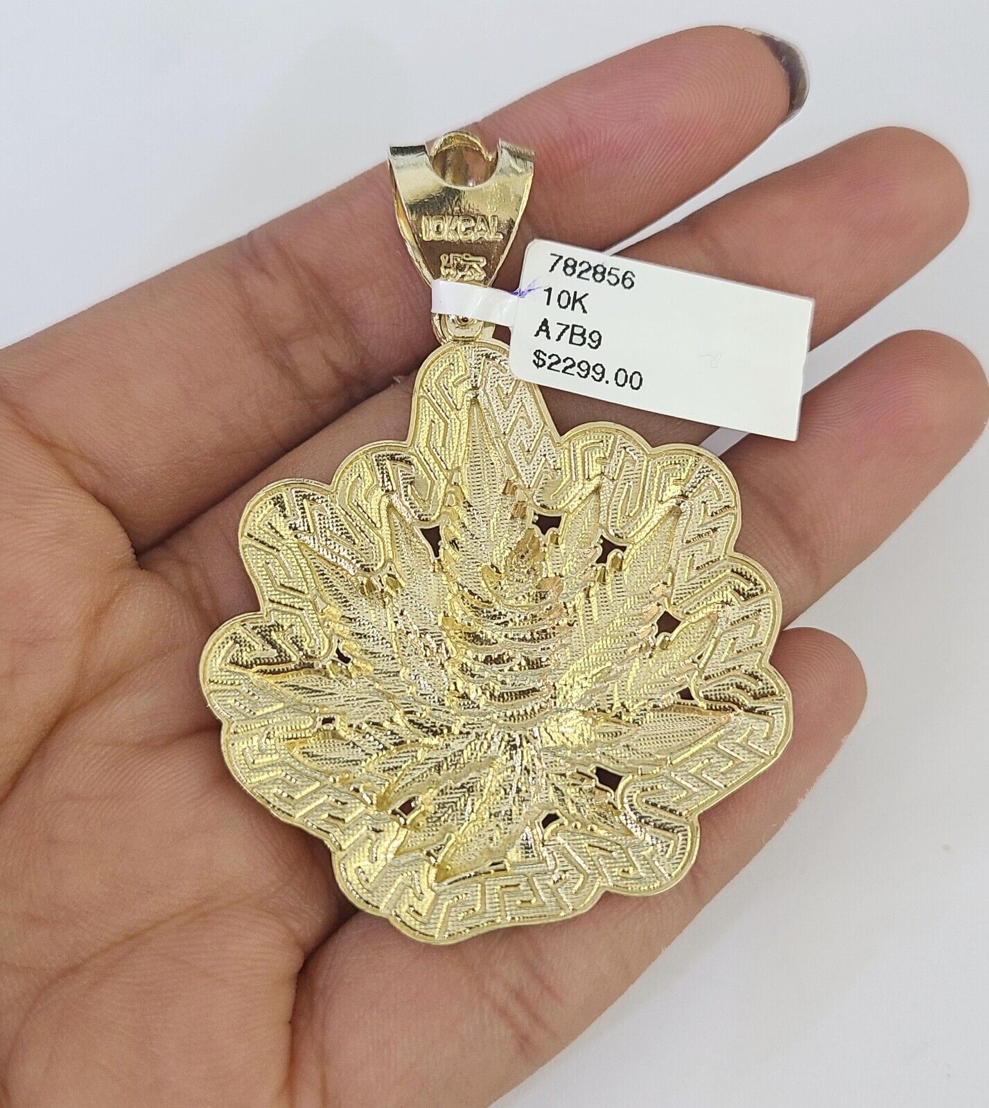 10K Franco Chain Tree leaf Pendant Charm Necklace 20"-26" 5mm Gold SET Yellow