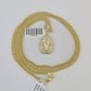 10K Gold Miami Cuban Chain Pharaoh Charm 18"-30" 3mm REAL Pendant