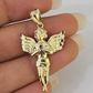 10K Real Praying Hands Charm Pendant Yellow Gold 1.5" Genuine