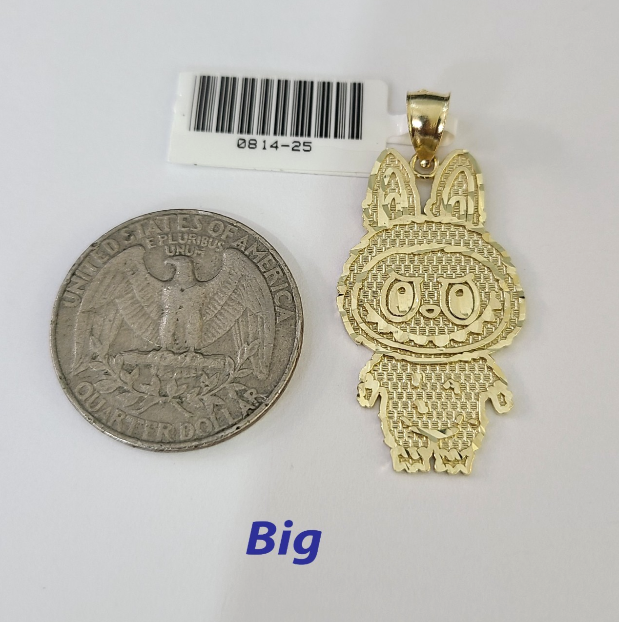 10k Cartoon Monster Charm Pendant Men Women 10kt Real Yellow Gold