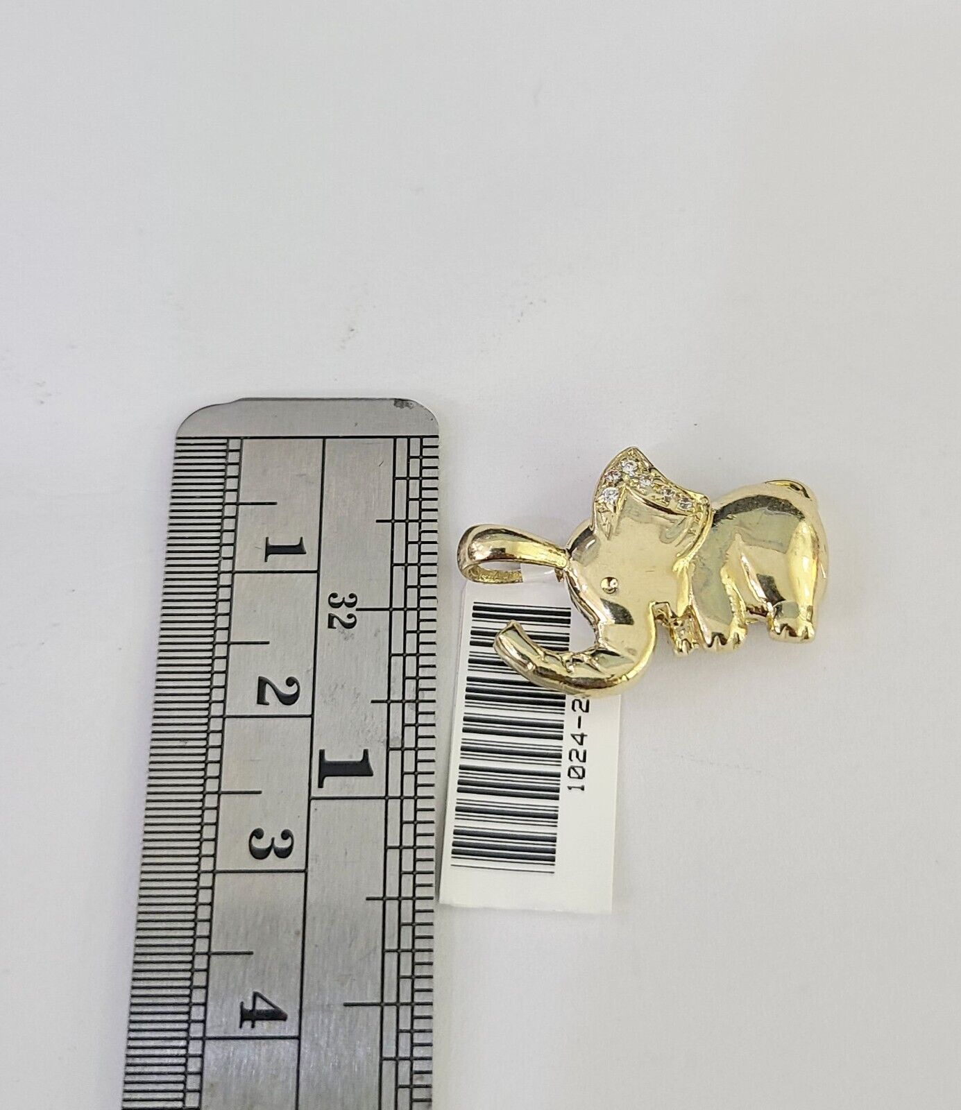 10K Real Yellow Gold Elephant Charm Pendant Gold 10kt Genuine