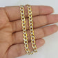 Real 10K Solid Cuban Curb Link Bracelet Yellow Gold Diamond Cuts 4.5mm 7" Womens