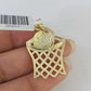 10K Gold Franco Chain Basket Ball Charm Pendant 20-26 inches 2.5mm REAL Yellow