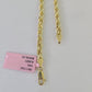 14k Rope Chain Solid Yellow Gold 3mm 18"-26" Inch Men Women Genuine Necklace