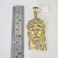 10K Franco Chain Diamond Jesus Head Pendant Charm Necklace 20"-28" 4mm Gold SET