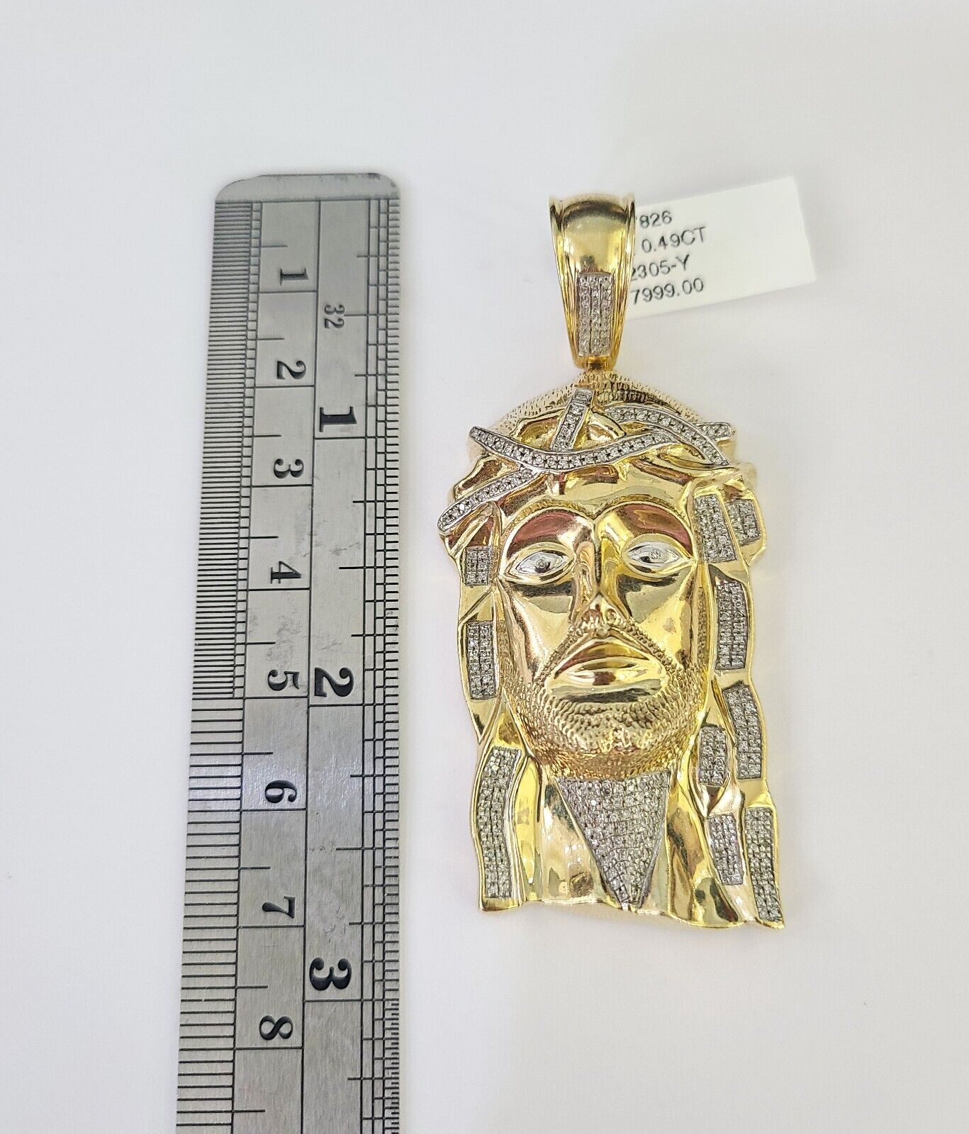 10K Franco Chain Diamond Jesus Head Pendant Charm Necklace 20"-28" 4mm Gold SET