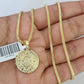 10K Franco Chain Mayan Calendar Pendant Charm Necklace 16"-24" 2mm Gold SET