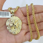 10K Gold Franco Chain Lion Charm Length 18-26 inches 3mm REAL Yellow