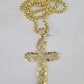 10k Gold Byzantine Necklace Jesus Cross Charm 18-30 inches 5mm SET Chain Pendant