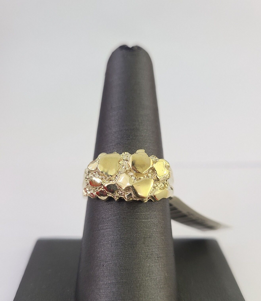 Real 10k Nugget Ring Yellow Gold Casual Ring 10kt Genuine