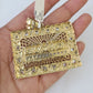 Real 14k Solid Chain Last Supper Charm Set Miami Cuban Link 6mm Necklace Pendant