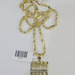 10k Milano Rope Chain Last Supper Charm Necklace SET 3mm 18" 20" 22" 24"