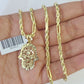 10k Milano Rope Chain Hamsa Hand Charm Necklace SET 3mm 18" 20" 22" 24" Pendant