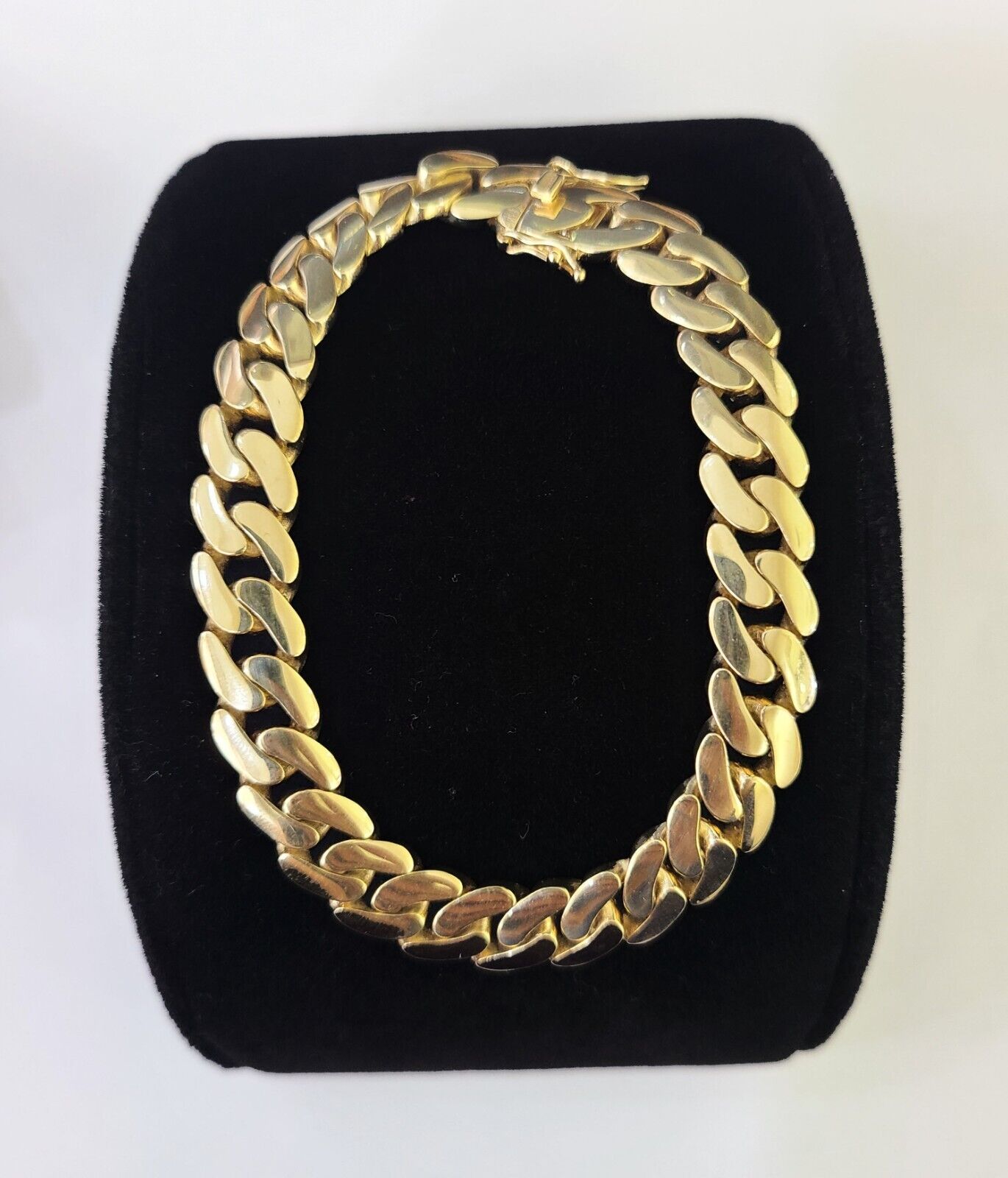 Real 10K Royal Monaco Bracelet Yellow Gold 8" Box Clasp 9mm Genuine