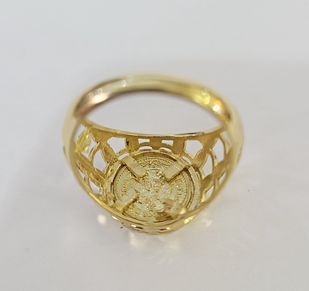 10k 50 Pesos Coin Centenario Ring Yellow Gold Men Real Genuine