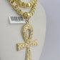 10k Gold Byzantine Necklace Jesus Cross Charm 20-30 inches 6mm SET Chain Pendant