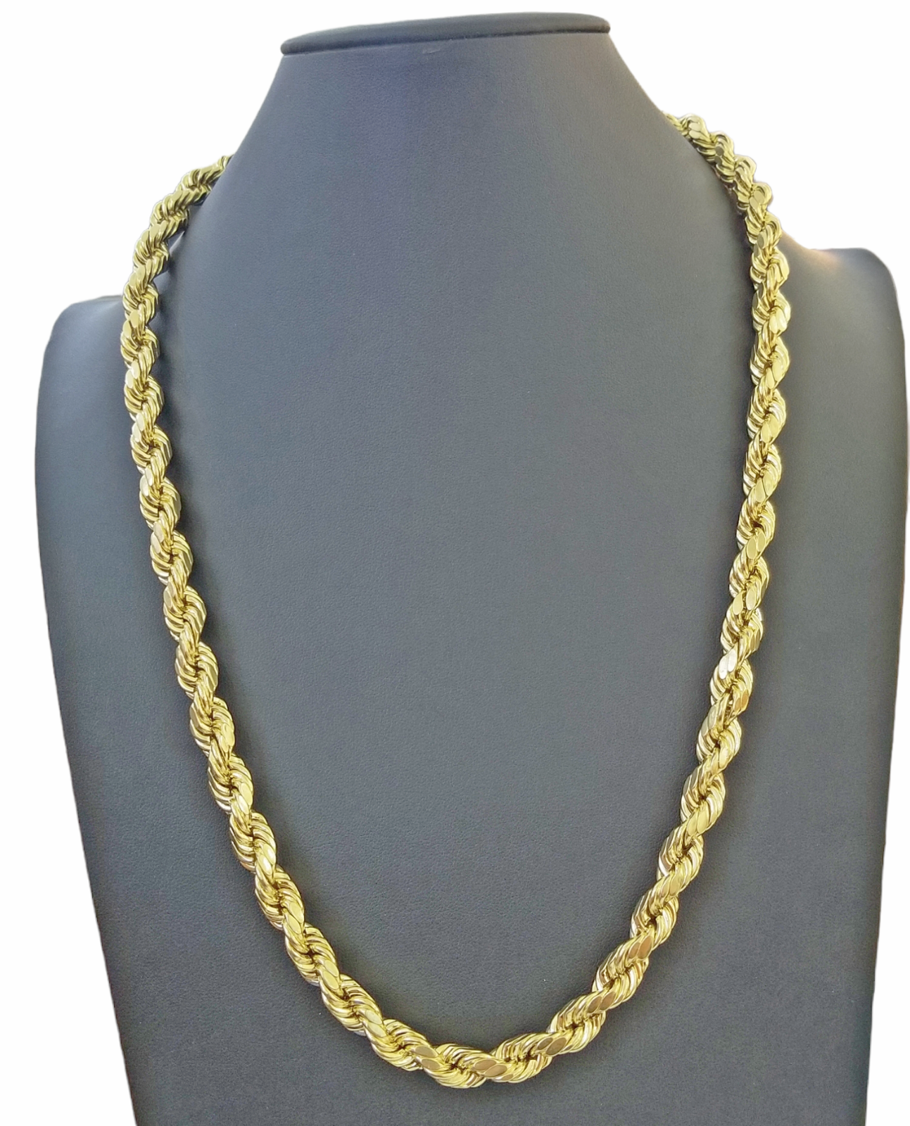 Real 10k Gold Rope Chain Necklace 18"-30" Inch 3mm-10mm Men & Women DISCOUNT