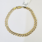 Real 10K Cuban Curb Link Bracelet Yellow Gold Diamond Cut 5mm 7" Inch