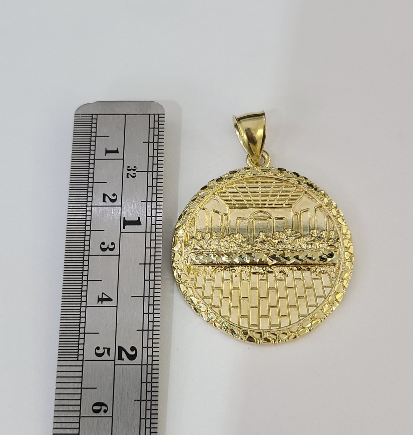 Real 10k Aztec Calendar Charm Pendant Men Women 10kt Yellow Gold