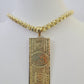 10k Gold Byzantine Necklace Money Dollar Charm 20-30 inch 6mm SET Chain Pendant
