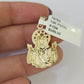 10K Franco Chain Jesus Pendant Charm Necklace 16"-24" 2mm Yellow Gold SET