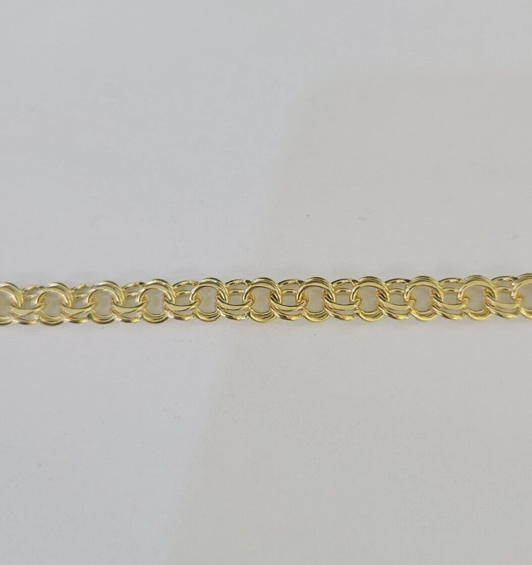 10k Chino ID Bracelet Yellow Gold Box Lock Real 10kt 6"