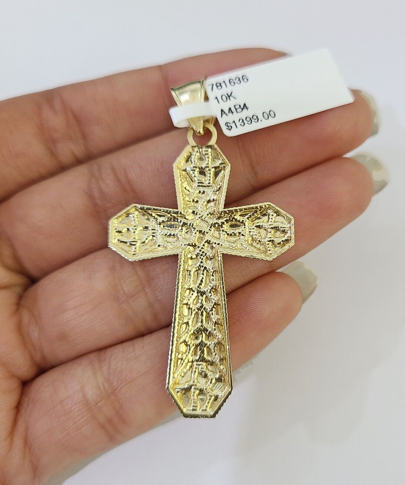 10K Gold Franco Chain Cross Charm Length 18-26 inches 3mm REAL Yellow