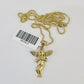 10K Solid Franco Chain Praying Angel Pendant Charm Necklace 16"-24" 1mm Ladies