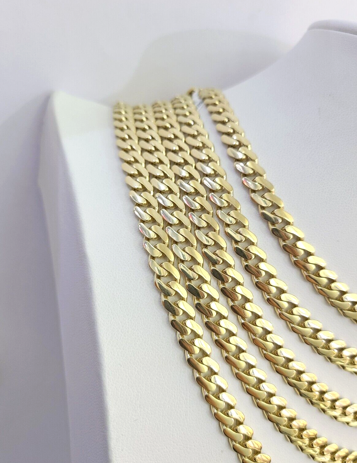 Real 10k Royal Monaco Chain 7mm 16-24 inches Necklace Yellow Gold Box Clasp