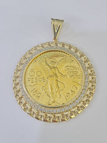 10k Centenario Coin Charm Yellow Gold 50 Pesos 1947 Mexico/Mexican Coin