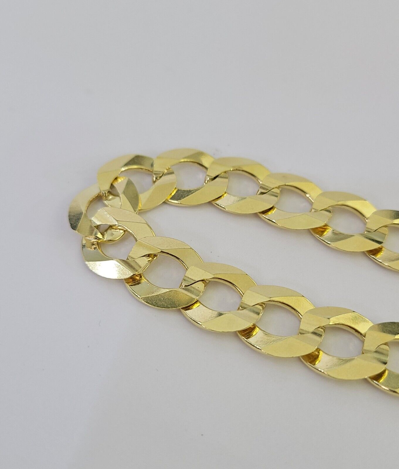 14K Real Yellow Gold Cuban Curb Bracelet Solid 12mm Link 8.5" inch Genuine